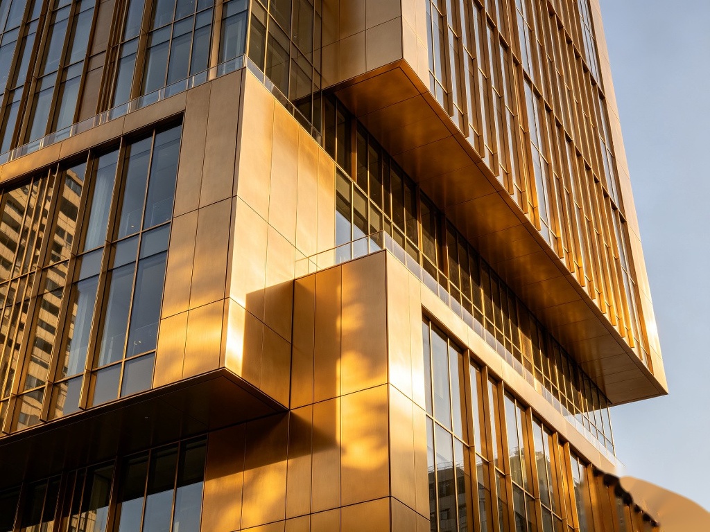 Anodized aluminum building facade